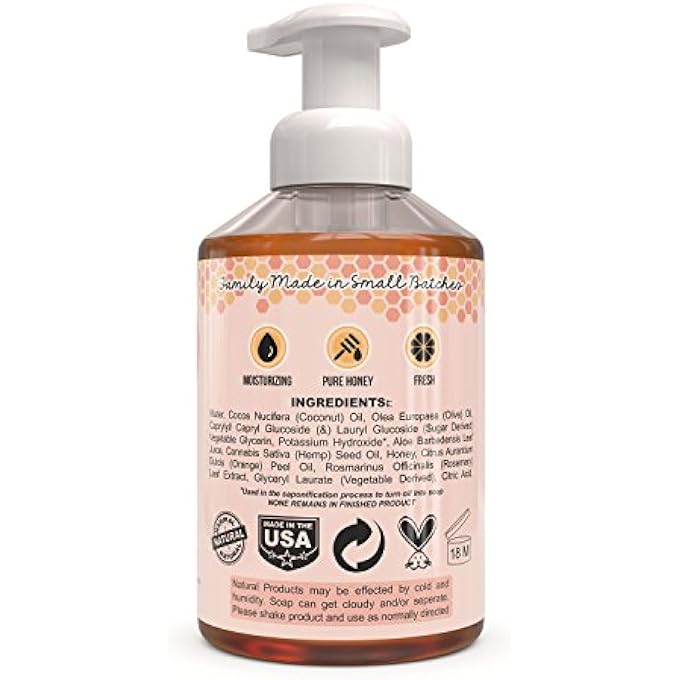 Beessential (470ML, ORANGE) - ALL NATURAL FOAMING HAND SOAP, ORANGE OILS, MADE WITH MOISTURISING ALOE & HONEY - MADE IN THE USA, 470ML - Image 2